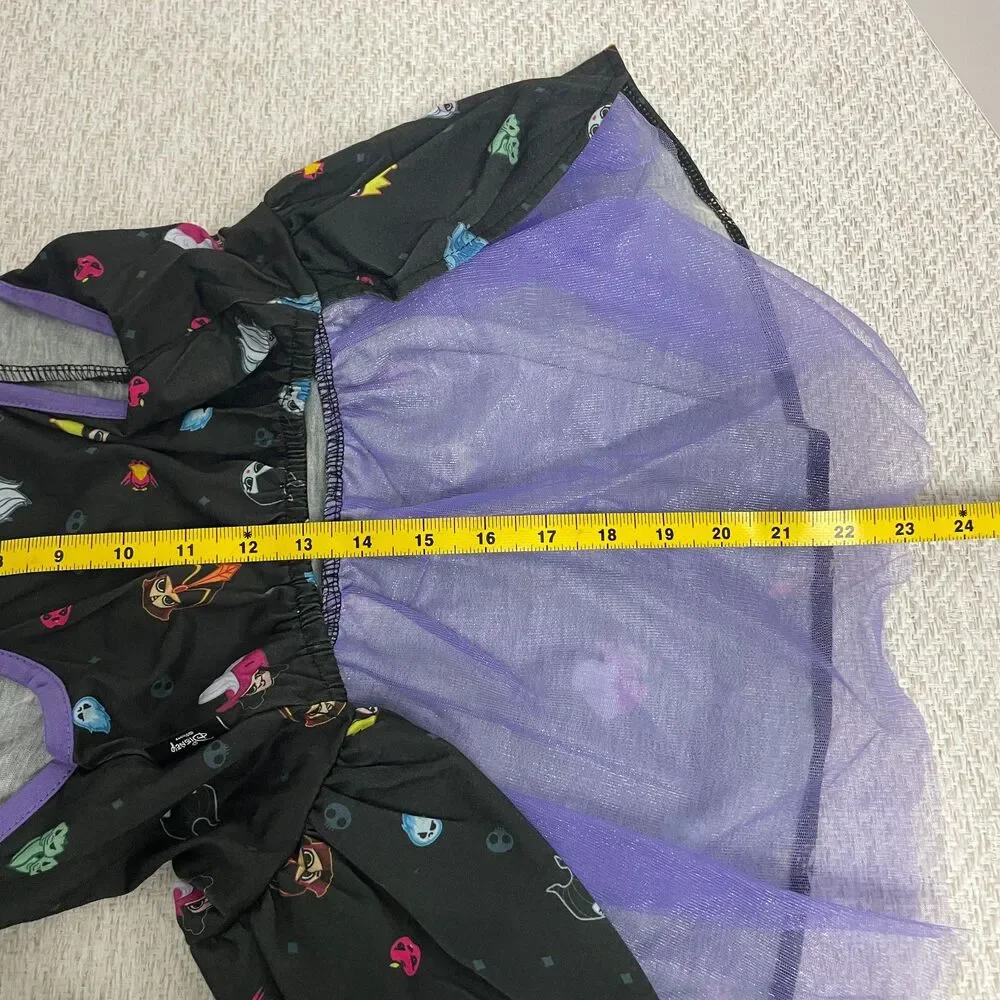 Disney Villians Dog XXL Black and Purple Ruffle Dress Chewy Exclusive NWT